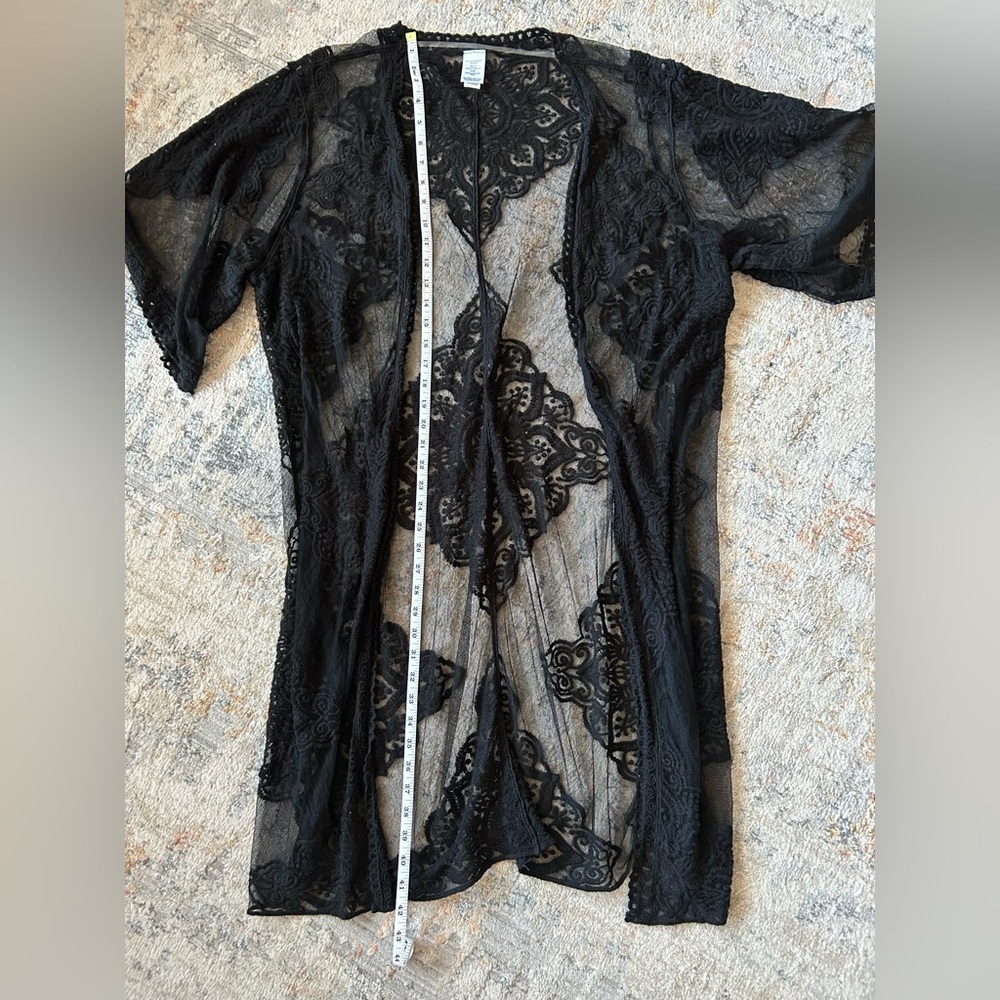Fairycore Black Lace Cardigan – Women’s Large/XL – Boho Chic Vintage-Inspired”​ - Picture 7 of 10
